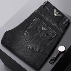 Men's High-end Slim Fit Straight Stretch Casual Jeans