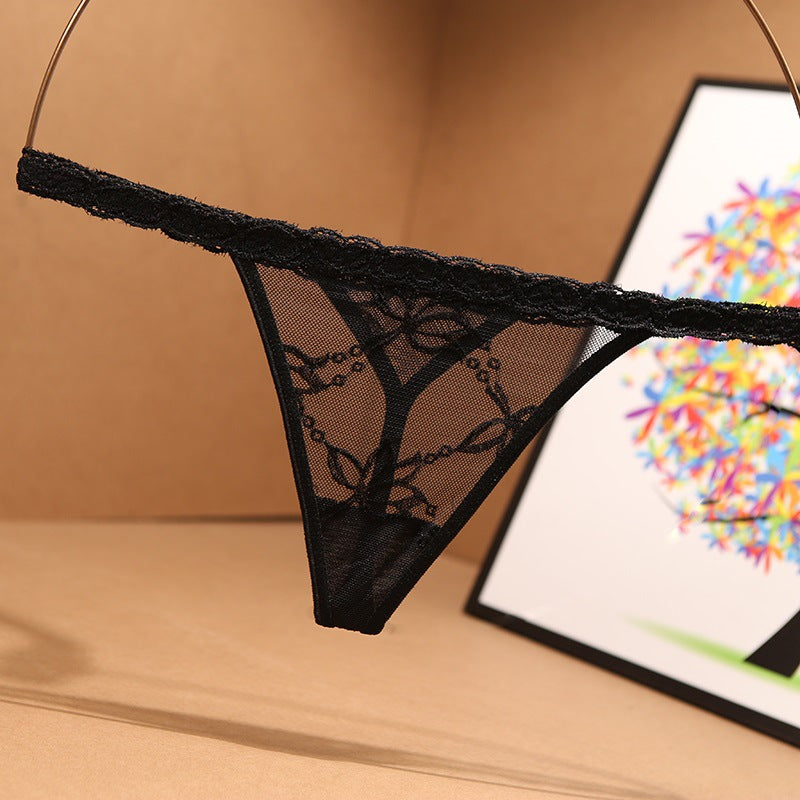 Lace and Mesh Transparent Sexy Thong