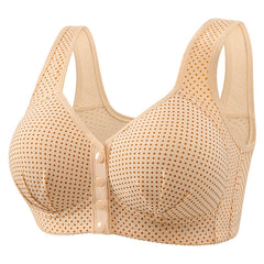 Front buckle pure cotton no wire breathable bra