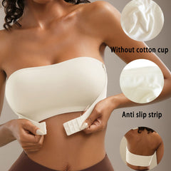 Strapless front clasp bra push up bra