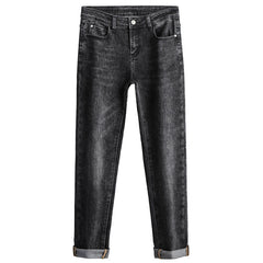 Men's New Elastic Embroidered Jeans