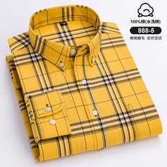 Men's Cotton Plaid Long Sleeve Shirt