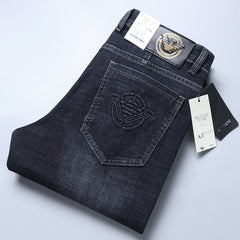Loose stretch business straight plus size jeans