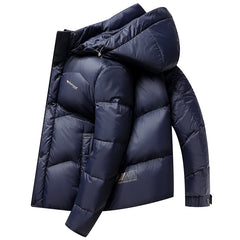90 white duck down removable hooded down jacket