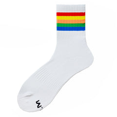 Rainbow Striped Sweat-wicking Sports Socks