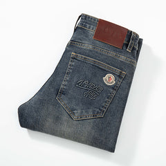High-end stretch all-match dark jeans