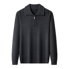 Men's Lapel Zipper Sweater