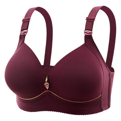 Plus Size No Steel Ring Comfortable Breathable Push Up Glossy Bra
