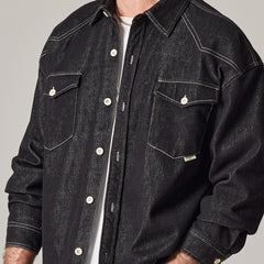 Men's Loose and Versatile Workwear Denim Jacket