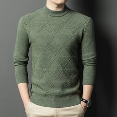 High-end round neck loose jacquard warm sweater