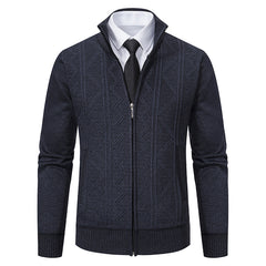 Men's Stand Collar Knitted Sweater