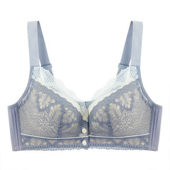 New style exquisite lace front buckle wireless plus size bra