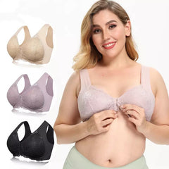 Button Front Sexy Lace Wireless Bra