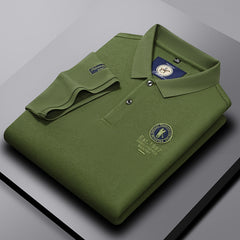 Men's Short-sleeved Loose Cotton Business High-end Polo Shirt