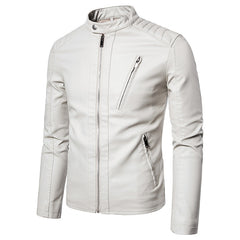 2023 Men's Fashion Slim Leather Biker Jacket