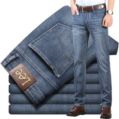 Men's Straight Slim Fit Thin Stretch Business Casual Jeans