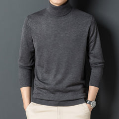 Men's Pure Wool High Collar Knitted Sweater