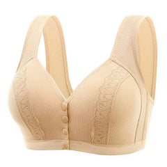 Plus Size Thin Front Button Full Cup Bra