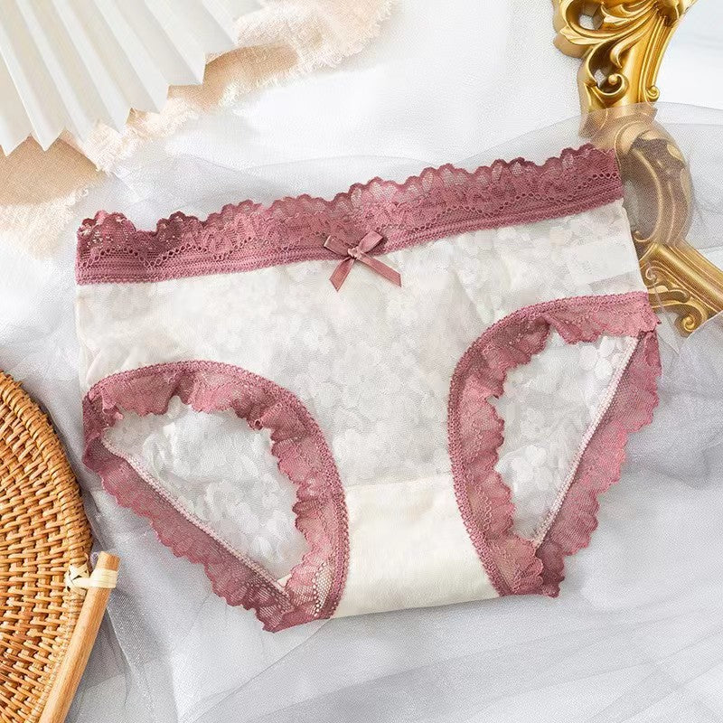 Lace mesh breathable ultra-thin hollow Panties