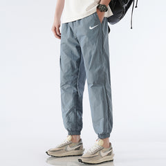 2024 New Men's Casual Ice Silk Loose Ankle-tie Nylon Quick-drying Sweatpants