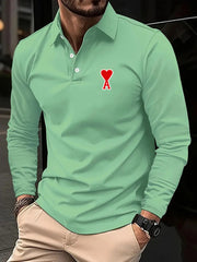 Men's Stylish Printed Lapel Polo Shirt