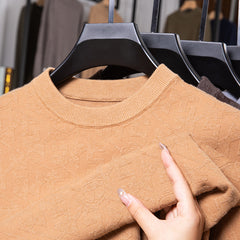 Fashion round neck knitted jacquard casual sweater