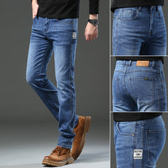2024 New High-end Straight Loose Elastic Business Casual Jeans