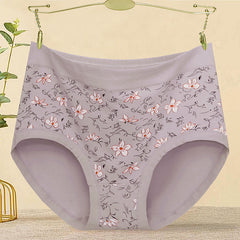 Pure cotton antibacterial breathable tummy-control large size underwear
