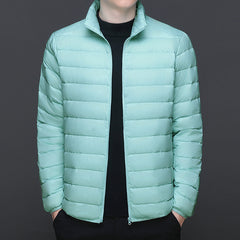 Lightweight warm solid color down jacket