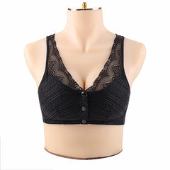 Breathable front button plus size bra