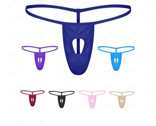 Men's sexy front hole thong