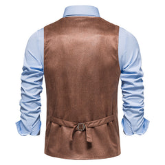 2023 V-neck Suede Single-breasted Casual Vest