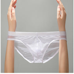 Men's Ultra-thin Mesh Sexy Transparent Ice Silk Briefs