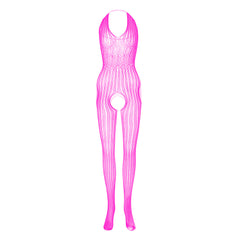 Men's one-piece fishnet stockings jacquard suspenders hollow