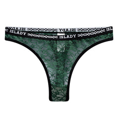 Lace Contrast Color Sexy High Elastic Belt Sports Fitness Thong