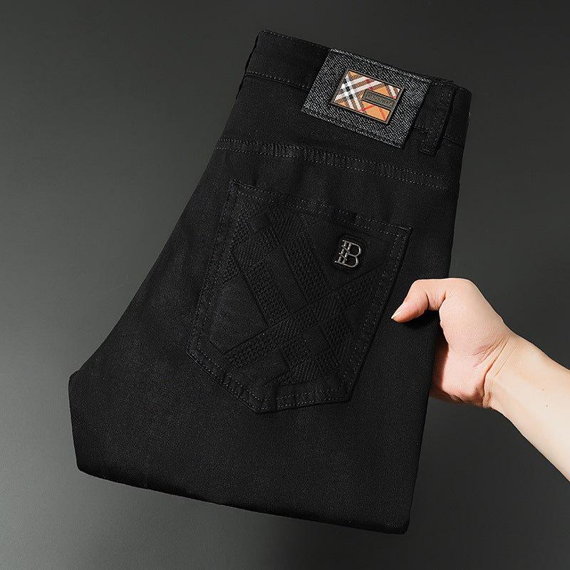 Black and white versatile fashion stretch casual pants