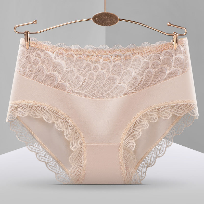 Sexy Lace Transparent Mesh Comfortable Ice Silk Briefs