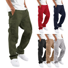 Men's Drawstring Multi-pocket Casual Trousers