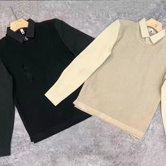 High-end thickened pineapple pattern crew neck sweater