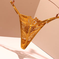 Sexy Embroidered Hollow Strapless Thong