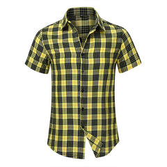 Men's 100% Cotton High Quality Casual Plaid Shirt