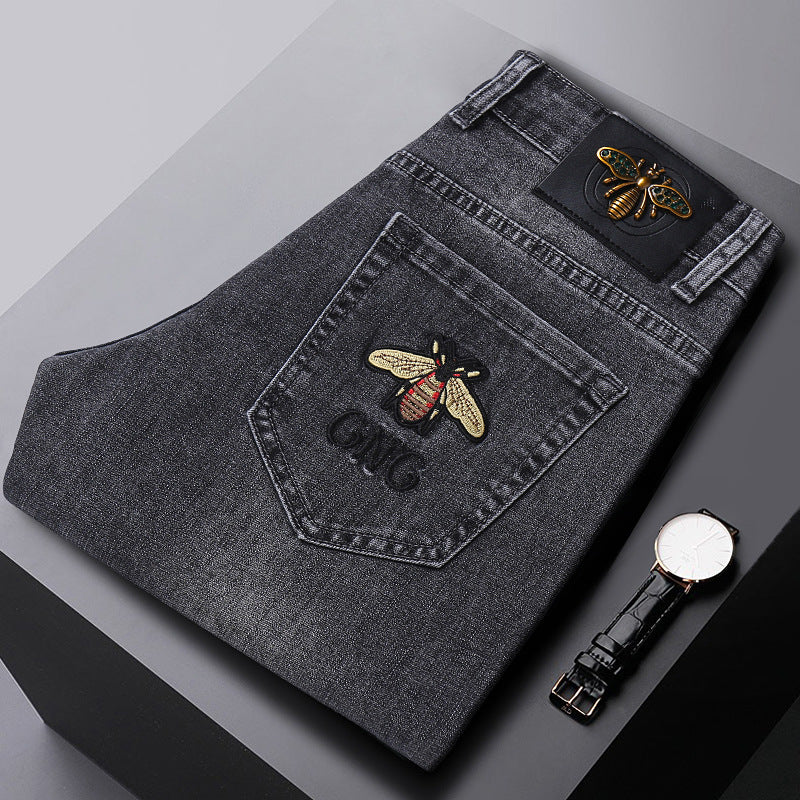 Stretch Fashion Embroidered Jeans