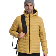 Men's and women's reversible outdoor warm and water-repellent lightweight down hooded jacket