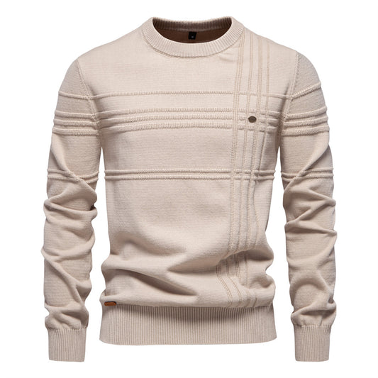 Men's Round Neck High Quality Fashion Solid Color Sweater