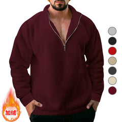 2023 New Winter Men's Velvet Half-zip Top
