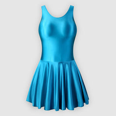 One-piece tight silky shiny gymnastics skirt