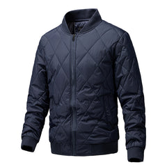 Men's Stand Collar Zippered Cotton Casual Jacket