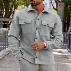 Men's Casual Velvet Lapel Single-breasted Solid Color Slim Jacket