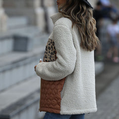 New Casual Loose Round Neck Spliced Double-sided Velvet Jacket