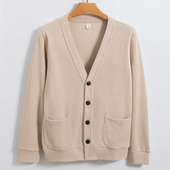 Men's High Quality Pure Cotton V-neck Casual Cardigan
